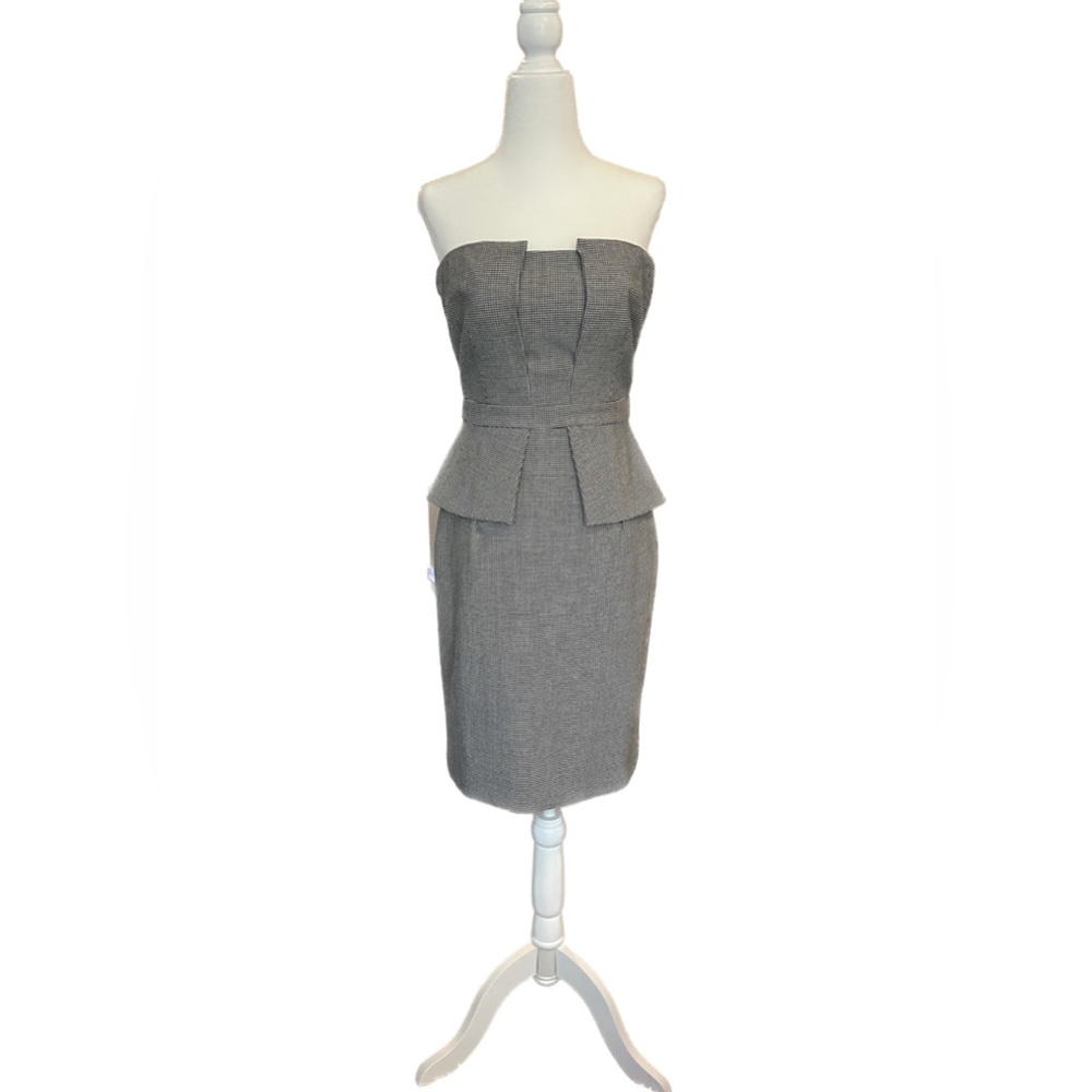 Banana Republic Strapless Preplum Houndstooth Dress - Size “0”